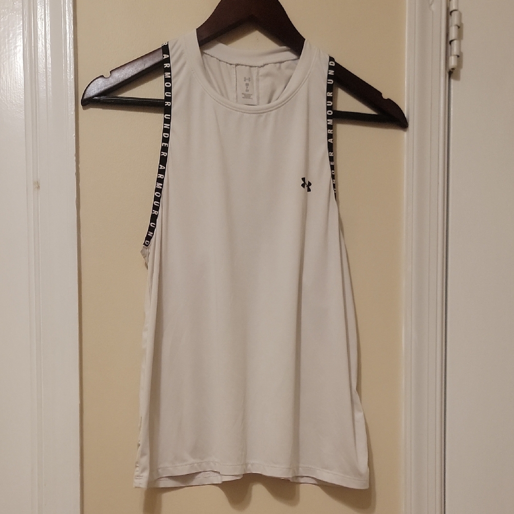 Under Armour Women's White Tank Top with Black Trim